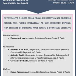 Convegno Prova informatica Avvocato Girolamo De Rada Pavia